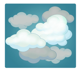 Cartoon scene with weather - cloudy - illustration for children
