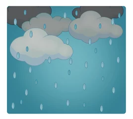 Deurstickers Cartoon scene with weather - rainy - illustration for children © agaes8080