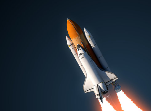 Space Shuttle Launch In Sky