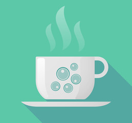 Long shadow cup of coffee with  oocytes