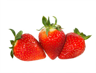 Three berries of strawberry