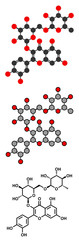 Rutin (rutoside, sophorin) molecule.
