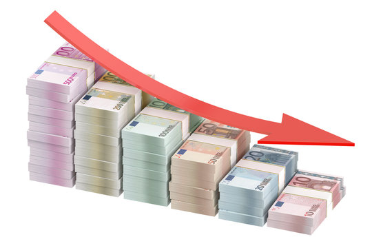 eoro with down arrow