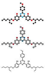 Bemotrizinol sunscreen molecule (UV filter).