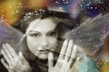 Space beauty, magic sorcerer