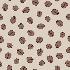 seamless vector pattern with coffee beans
