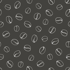 seamless vector pattern with coffee beans