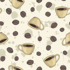 seamless vector  coffee pattern