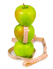 green apples isolated on white background