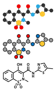 Meloxicam NSAID drug molecule.