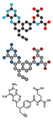 Pralatrexate cancer drug molecule (antifolate class).