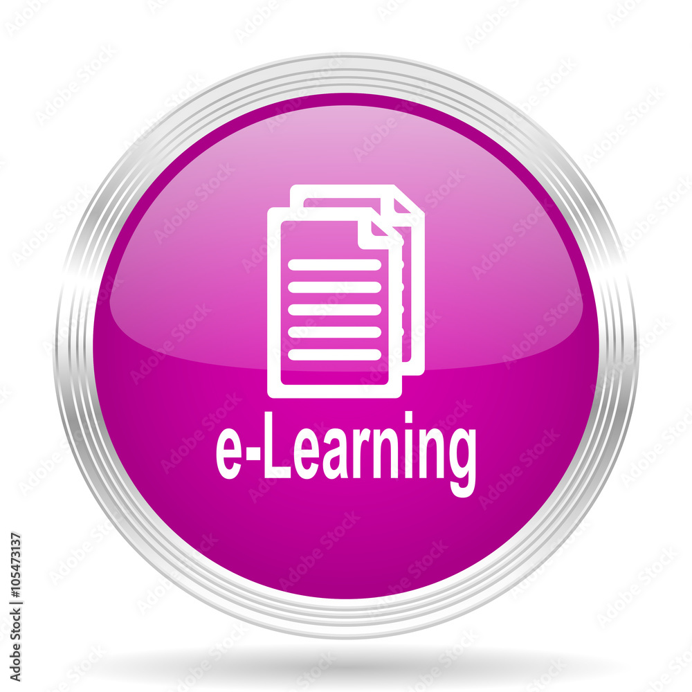Aufkleber learning pink modern web design glossy circle icon