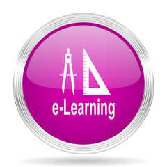 larning pink modern web design glossy circle icon