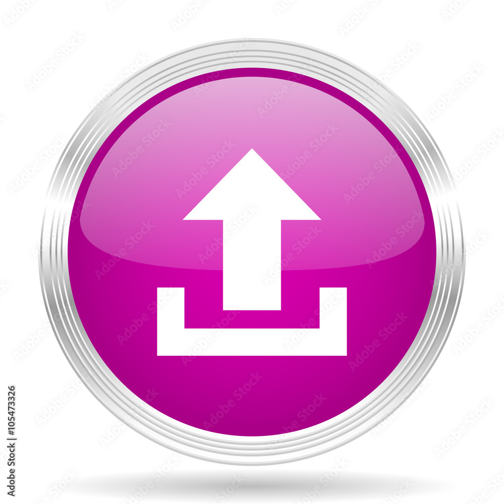 Poster upload pink modern web design glossy circle icon