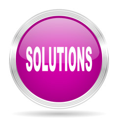 solutions pink modern web design glossy circle icon