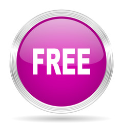 free pink modern web design glossy circle icon