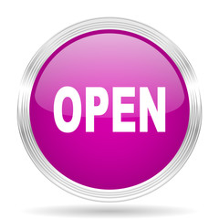 open pink modern web design glossy circle icon