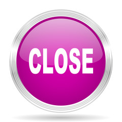 close pink modern web design glossy circle icon