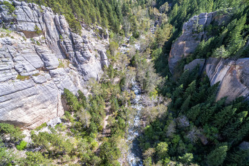 Aerial view of South Piney Creek near Story, Wyoming 