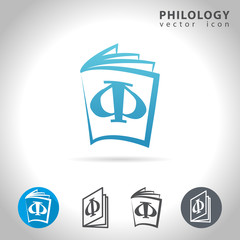 philology icon set