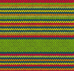 Style Seamless Red Green Yellow Color Vector Knitted Pattern