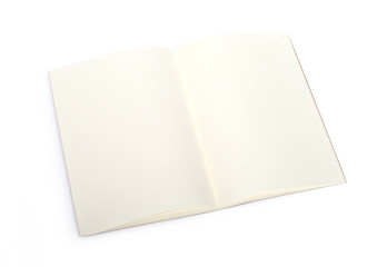 Opened blank book with clipping path