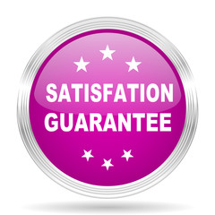 satisfaction guarantee pink modern web design glossy circle icon