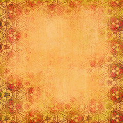 Orange background. Shabby pattern.