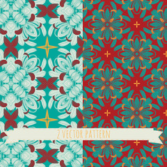 Vector set of 2 seamless mosaic patterns