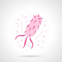 Microbe with flagella flat color vector icon