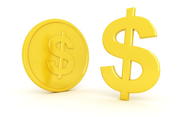 gold coin isolated on white background