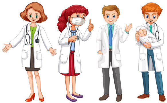 Male and female doctors in uniform