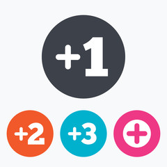 Plus icons. Positive symbol. Add one more sign.