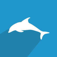 Vector dolphin flat icon illustration.