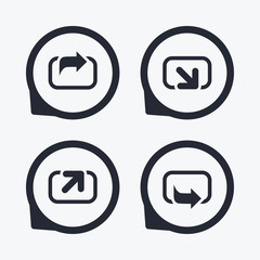 Action icons. Share symbols.