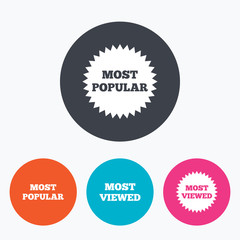 Most popular star icon. Most viewed symbol. © blankstock