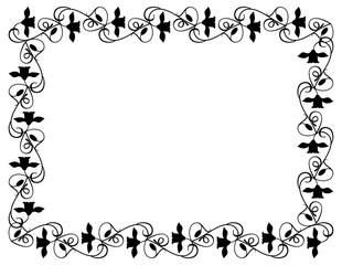 Silhouette frame with flowers