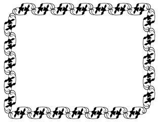 Silhouette frame with flowers