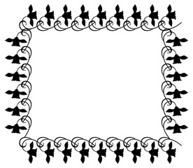 Silhouette frame with flowers