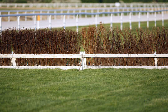  Fence as obstacle for racehorses on race course