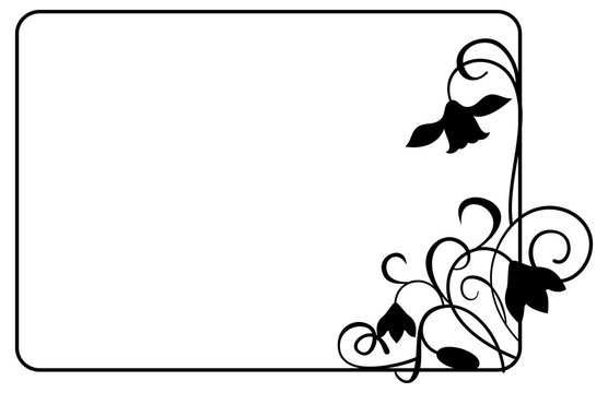 Silhouette frame with flowers
