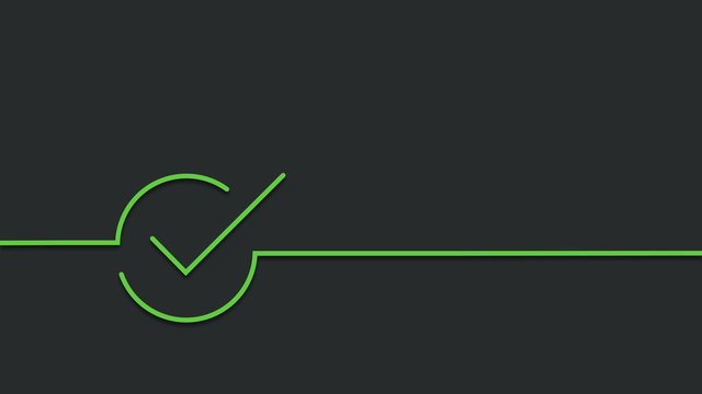 modern green and red check mark on black background