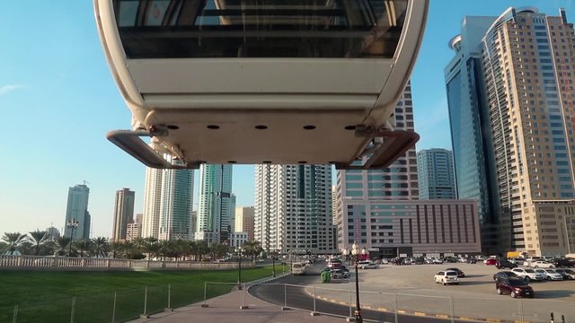 Ferris wheel in Sharjah, United Arab Emirates. Sharjah - third largest and third most populous city in UAE, after Dubai, and the capital of the emirate of Sharjah. The eye of the Emirates ferris wheel