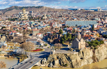 Obraz premium Aerial view of Tbilisi, Georgia