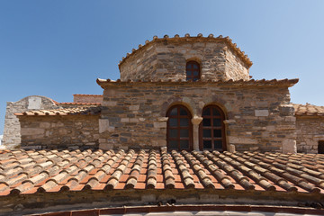 Back view of Church of Panagia Ekatontapiliani in Parikia, Paros island, Cyclades, Greece