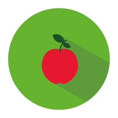 Icon of an apple in flat style. Vector illustration.