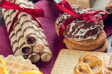 Biscuits on table