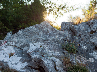 Fototapeta na wymiar Big stone in mountains.