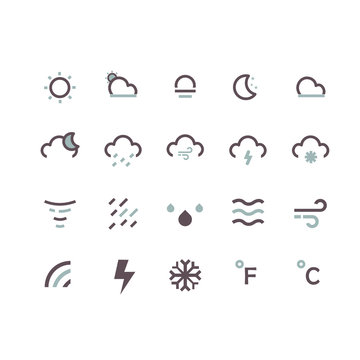 line icons set. weather icons concept.