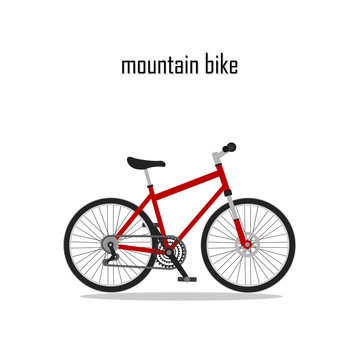 bycicle vector, mountain bike with white background.